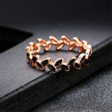 Black & 18k Rose Gold-Plated Oil-Drop Branch Band Ring - streetregion