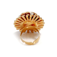 Blue Simulated Stone & cubic zirconia Flower Ring - streetregion