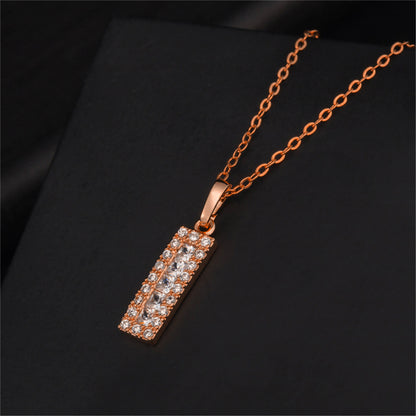 Crystal and Cubic Zirconia Card Pendant Necklace, pendant necklace for women, elegant gift for her, side view