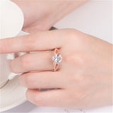 Cubic Zirconia & 18k Rose Gold-Plated Oval Ring