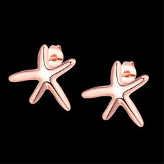 Rose Goldtone Star Stud Earrings - streetregion