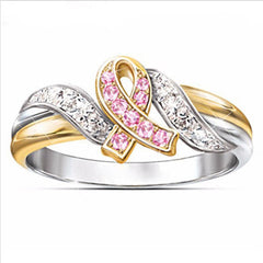 Cubic Zirconia & Two-Tone Ribbon Ring