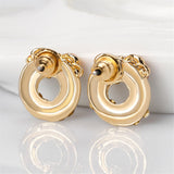 Cubic Zirconia & 18k Gold-Plated Wreath with Bow Stud Earrings