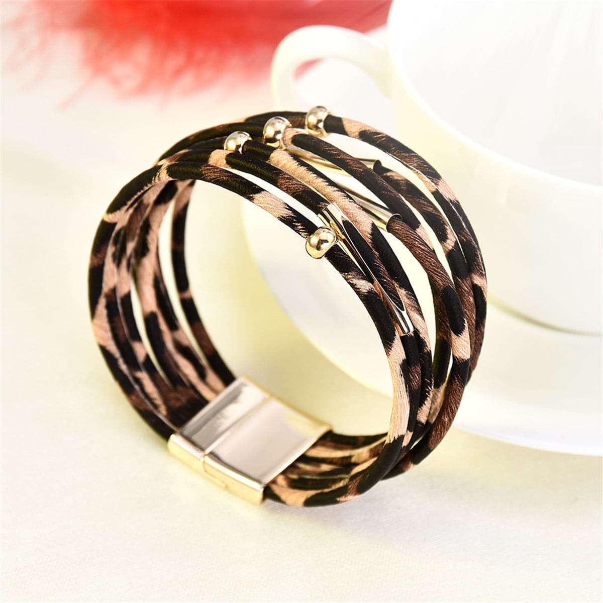 Brown Leopard Multi-Strand Bracelet - streetregion