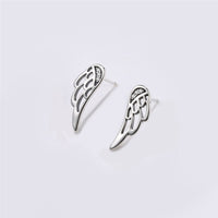 Cubic Zirconia & Sterling Silver Wing Stud Earrings