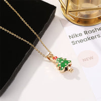 18K Rose Gold-Plated & Green Tree Pendant Necklace - streetregion