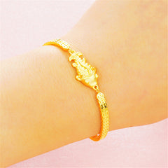 24K Gold-Plated Fish Charm Bracelet