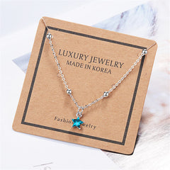 Blue Crystal & Rhodium-Plated Star Bracelet - streetregion