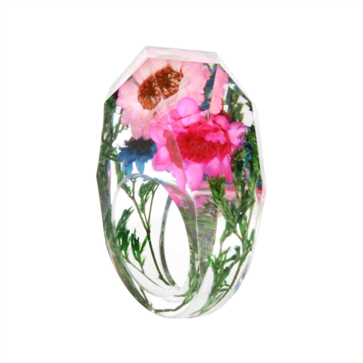 Pink & Green Dried Flower Ring