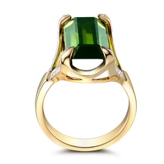 Green cubic zirconia & Crystal Baguette-Cut Ring - streetregion