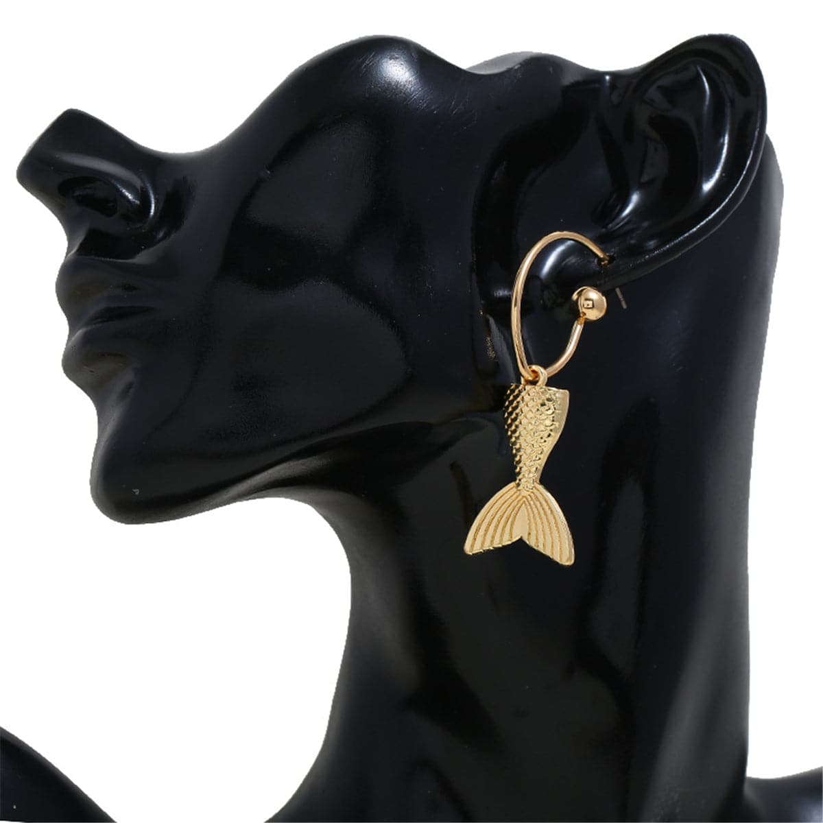 18k Gold-Plated Fishtail Drop Earrings - streetregion