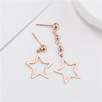 18k Rose Gold-Plated Star Drop Earring - streetregion