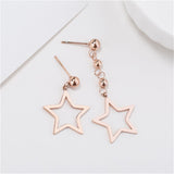 18k Rose Gold-Plated Star Drop Earring - streetregion