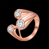 Cubic Zirconia & Rose Goldtone Geometric Ring