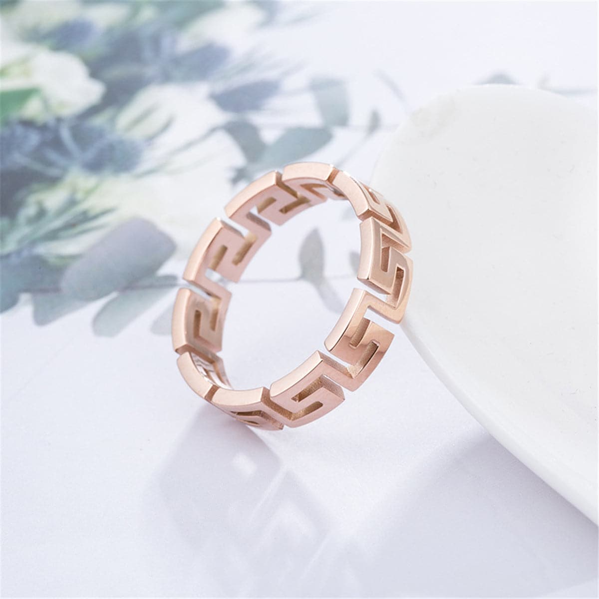 18k Rose Gold-Plated Great Wall Band - streetregion