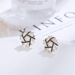 Crystal & Cubic Zirconia Snowflake Stud Earrings