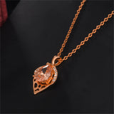Yellow Crystal & Cubic Zirconia Pendant Necklace