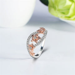 Cubic Zirconia & Two-Tone Floral Ring