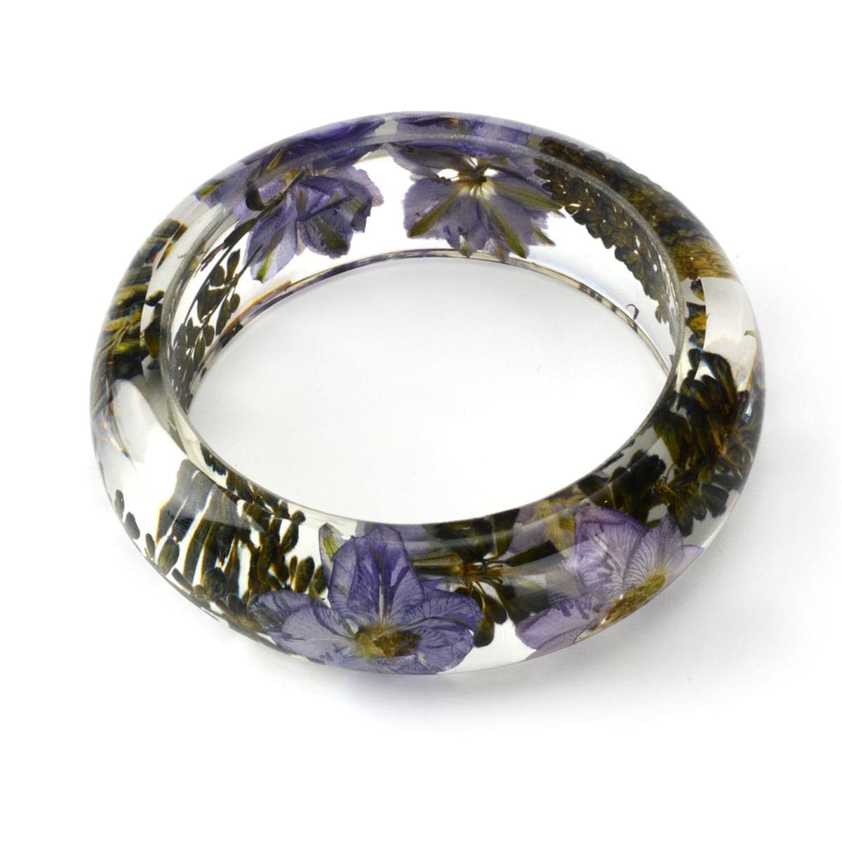 Violet & Yellow Dried Flower Bangle