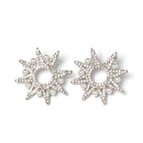 Cubic Zirconia & Imitation Pearl Spike Star Stud Earrings