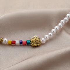 Pearl & Howlite 18K Gold-Plated Lion Beaded Choker Necklace