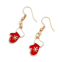 Red & 18k Gold-Plated Mittens Drop Earrings