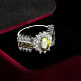 Green Crystal & Cubic Zirconia Ring