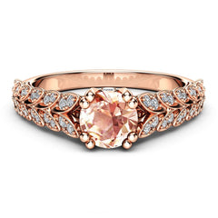 Pink cubic zirconia & 18k Rose Gold-Plated Flower Edge Ring - streetregion