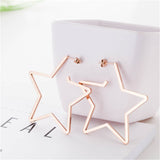 18k Rose Gold-Plated Star Hoop Earrings - streetregion