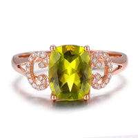 Olive Crystal & Cubic Zirconia Oval Swirl Ring