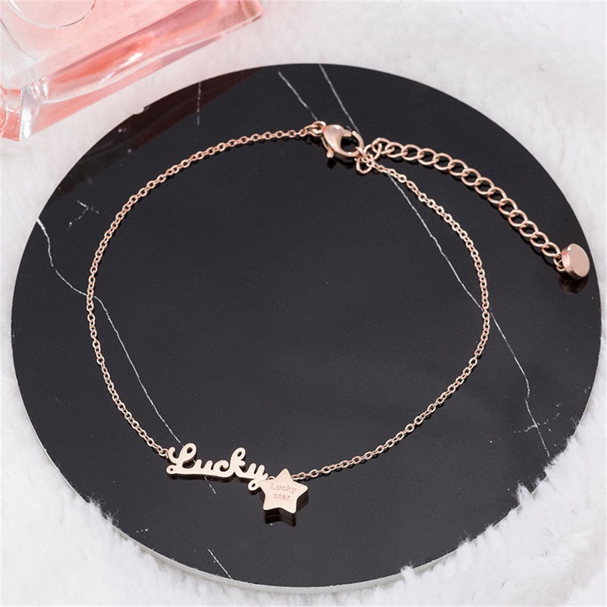 18k Rose Gold-Plated 'Lucky' Anklet - streetregion