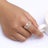 Cubic Zirconia & Goldtone Band & Ring
