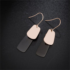 Black & 18K Rose Gold-Plated Scale Drop Earring