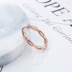 18K Rose Gold-Plated Crossed-Lines Band