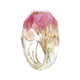 Pink & Off-White Dried Flower Ring