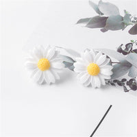 White Mum Flower Stud Earrings