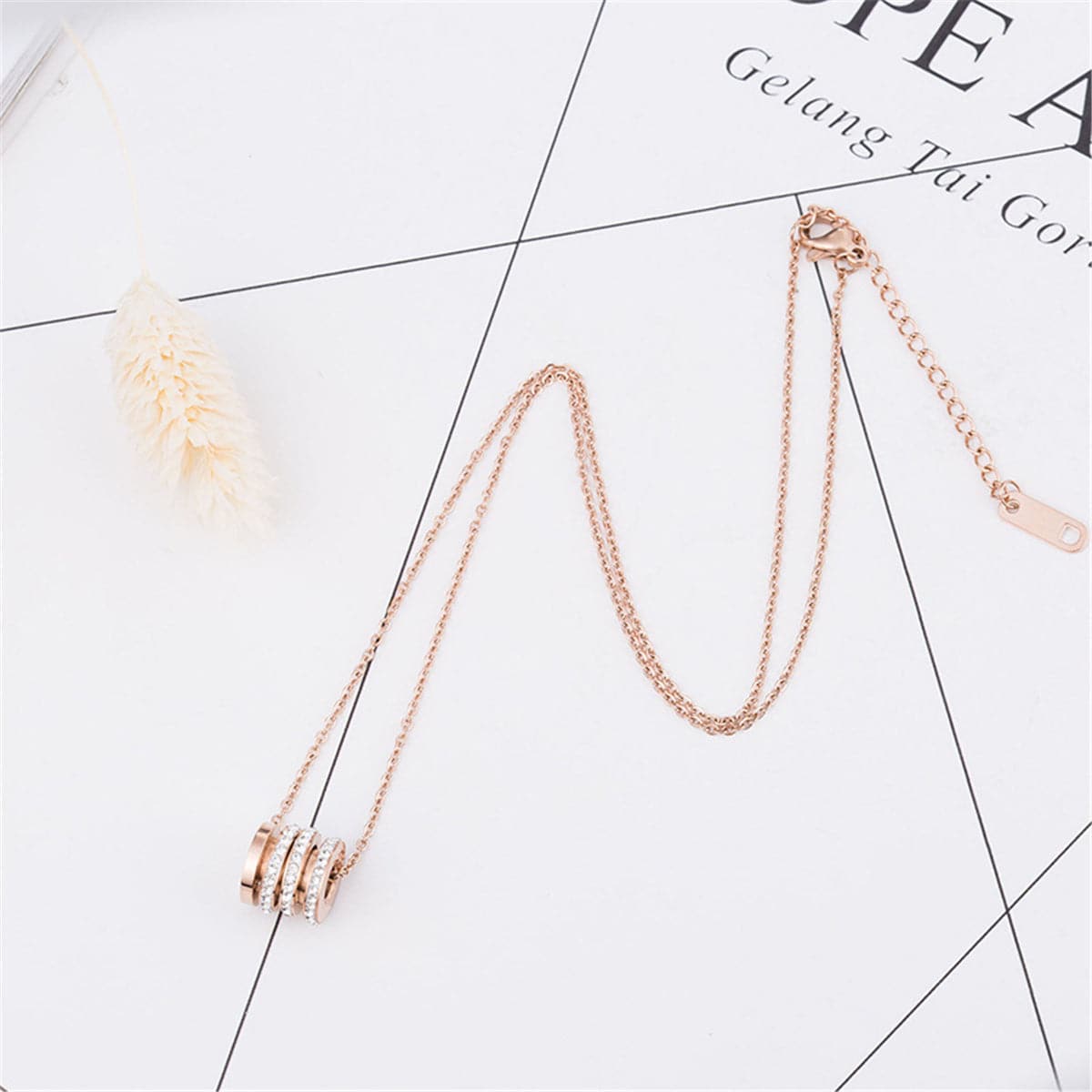 cubic zirconia & 18k Rose Gold-Plated Linked Circle Pendant Necklace - streetregion