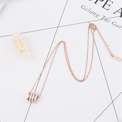 cubic zirconia & 18k Rose Gold-Plated Linked Circle Pendant Necklace - streetregion