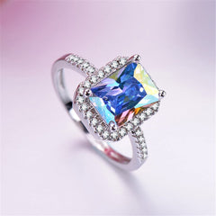 Blue & White Crystal Hola Ring
