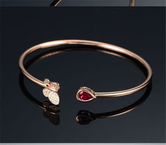 Pink Crystal & Cubic Zirconia Butterfly Cuff
