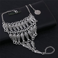 Silver-Plated Tassel Ankle-To-Toe Ring Anklet