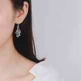 Crystal & Silver-Plated Double Pear Cut Drop Earrings - streetregion