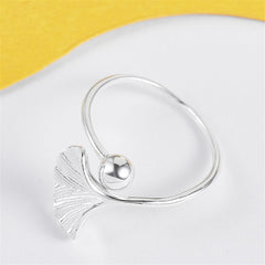 Sterling Silver Gingko Leaf Bypass Ring