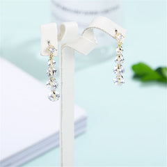 Cubic Zirconia & 18K Gold-Plated Link Drop Earrings