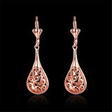Rose Goldtone Long Drop Earrings - streetregion