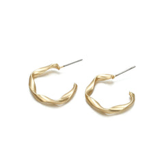 18K Gold-Plated Twisted Hoop Earrings