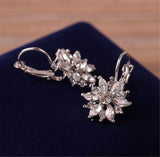 Crystal & Silver-Plated Snowflake Leverback Earrings
