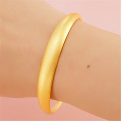 18K Gold-Plated Frosted Adjustable Bangle