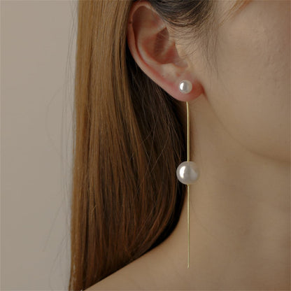 Cubic Zirconia and Pearl Mismatching Tassel Dangle Earring, drop earrings for women, elegant gift for her, lifestyle look