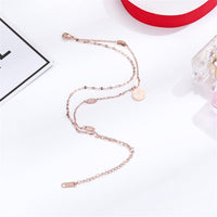18k Rose Gold-Plated Coin Layer Anklet